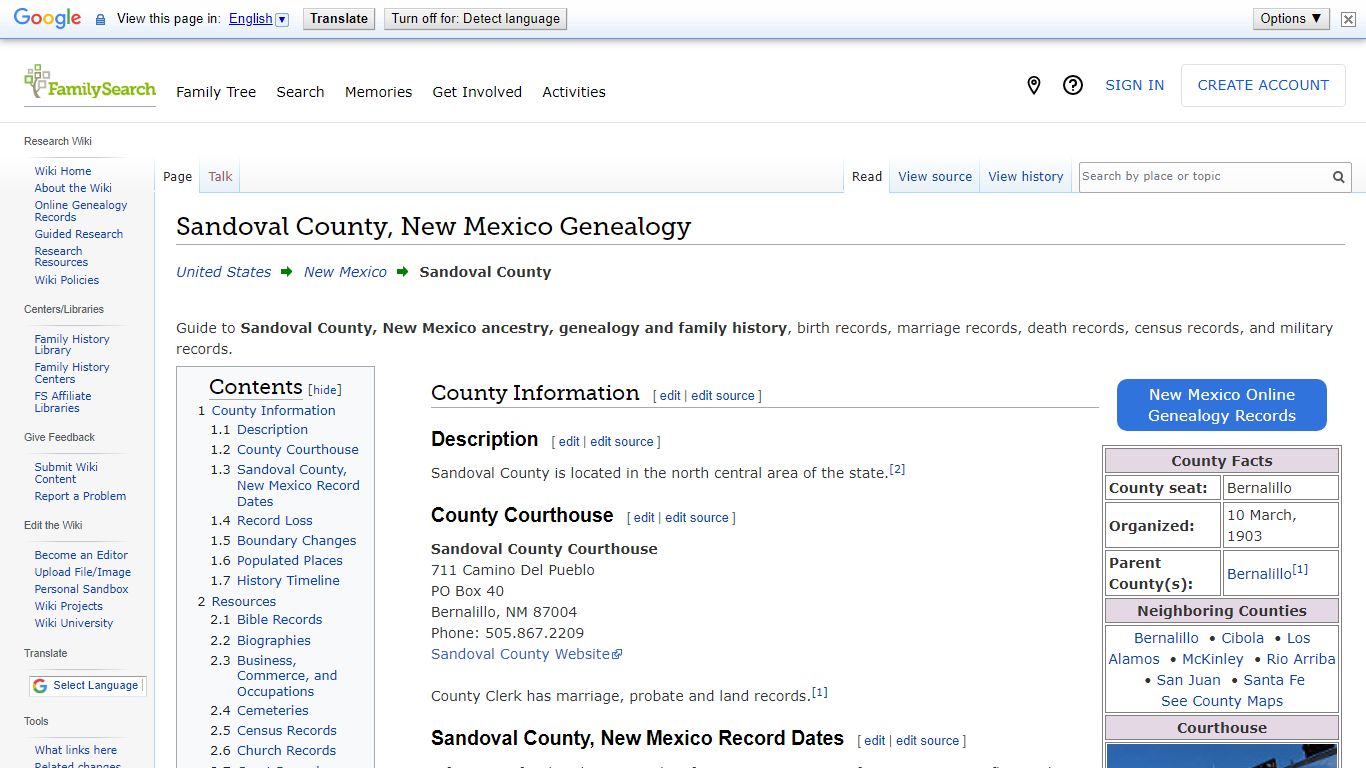Sandoval County, New Mexico Genealogy • FamilySearch