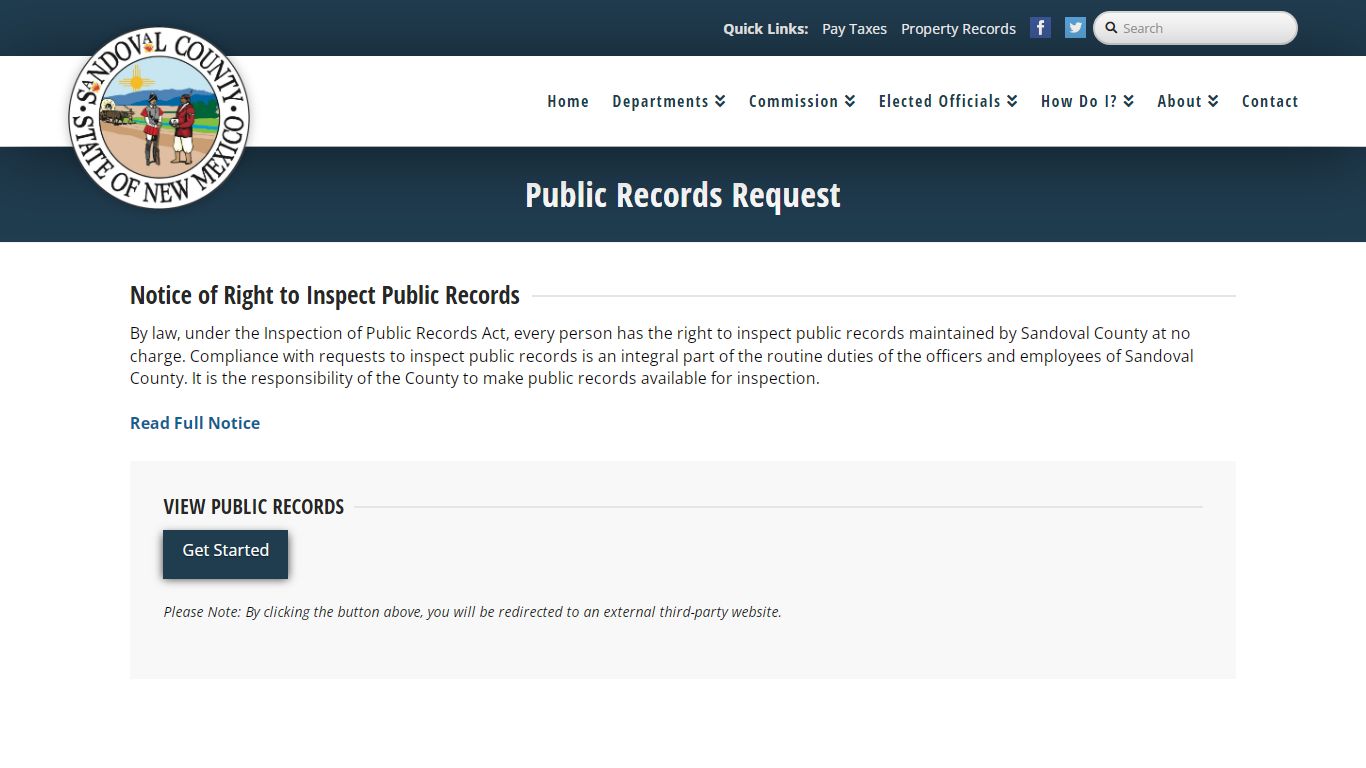 Public Records Request - Sandoval County