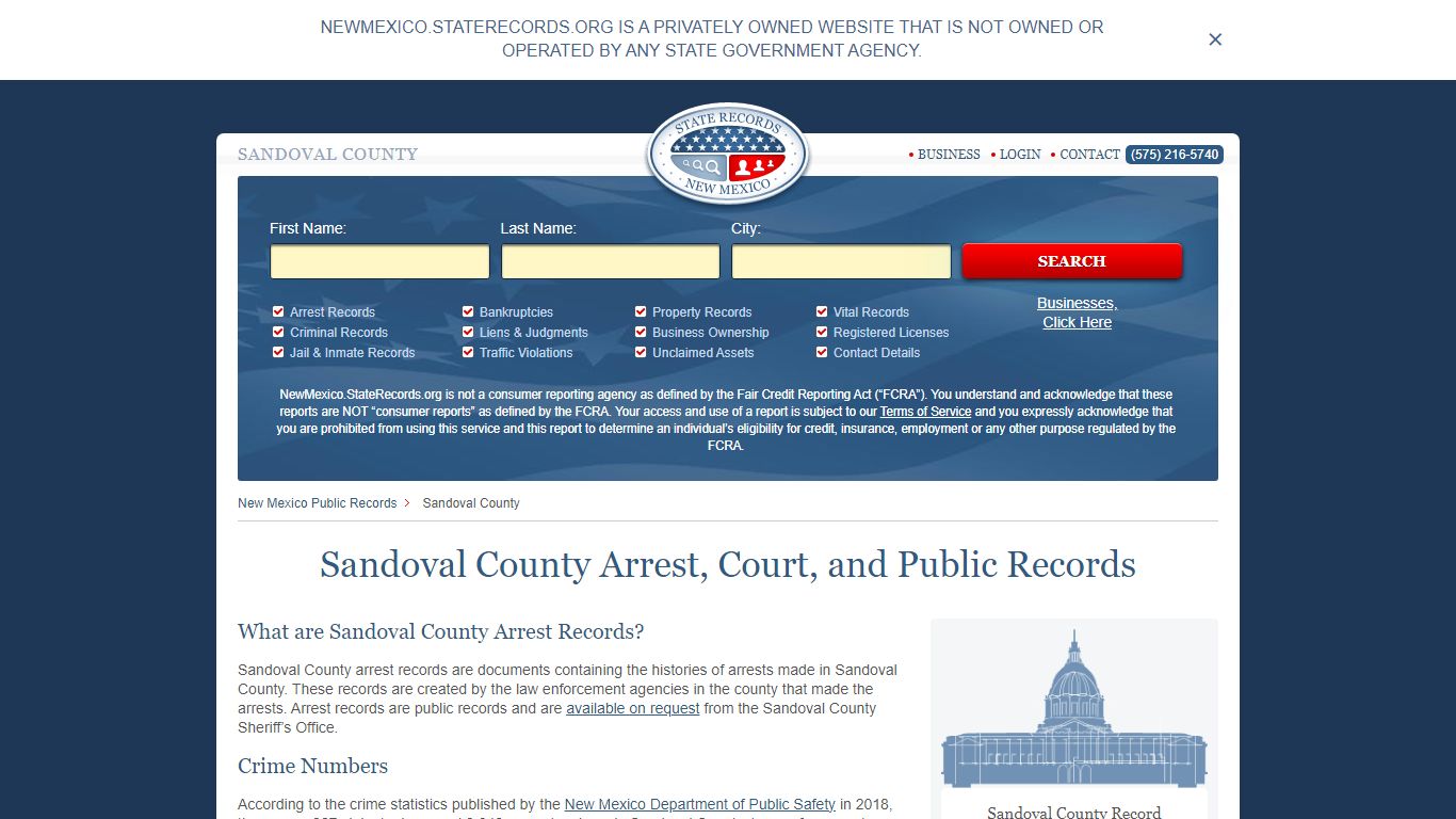 Sandoval County Arrest, Court, and Public Records